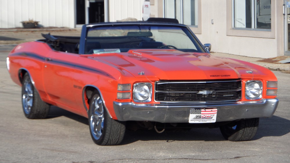 Used 1971 Chevrolet Chevelle CONVERTIBLE FUN FROM FLORIDA-HUGGER ORANGE-SEE VIDEO | Mundelein, IL