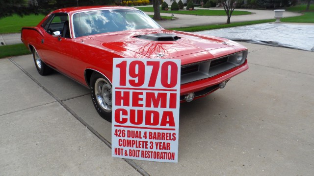 Used 1970 Plymouth CUDA ROTISSERIE RESTORED-HEMI 426-Reduced Price-SEE VIDEO | Mundelein, IL