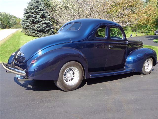 Used 1940 Ford Deluxe COUPE -BEAUTIFUL RIDE-  MIDNIGHT BLUE WITH GHOST FLAMES- | Mundelein, IL