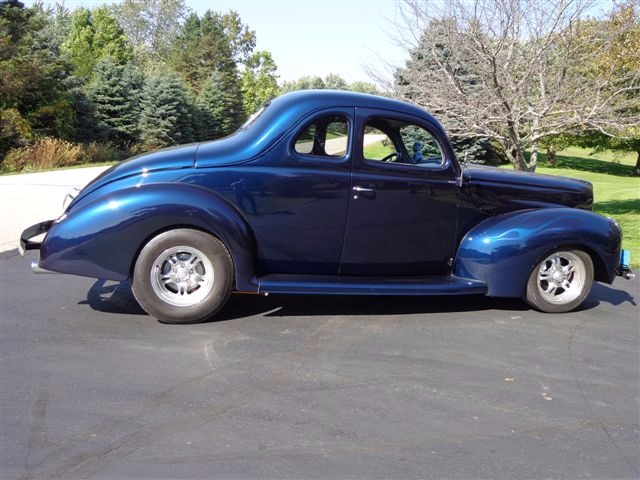Used 1940 Ford Deluxe COUPE -BEAUTIFUL RIDE-  MIDNIGHT BLUE WITH GHOST FLAMES- | Mundelein, IL