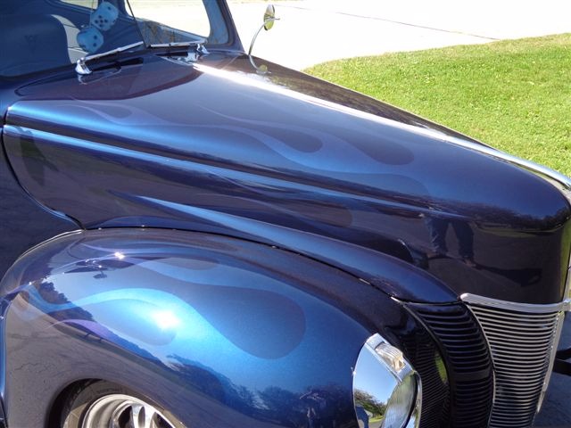 Used 1940 Ford Deluxe COUPE -BEAUTIFUL RIDE-  MIDNIGHT BLUE WITH GHOST FLAMES- | Mundelein, IL
