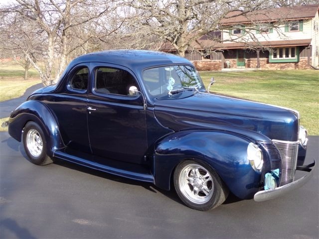 Used 1940 Ford Deluxe COUPE -BEAUTIFUL RIDE-  MIDNIGHT BLUE WITH GHOST FLAMES- | Mundelein, IL