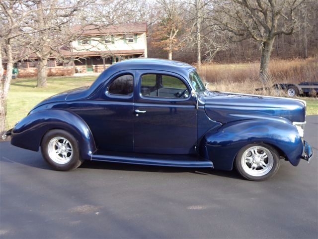 Used 1940 Ford Deluxe COUPE -BEAUTIFUL RIDE-  MIDNIGHT BLUE WITH GHOST FLAMES- | Mundelein, IL