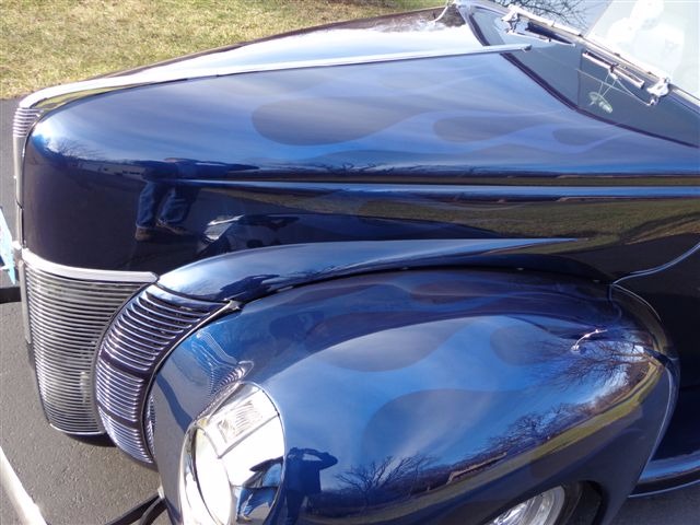 Used 1940 Ford Deluxe COUPE -BEAUTIFUL RIDE-  MIDNIGHT BLUE WITH GHOST FLAMES- | Mundelein, IL