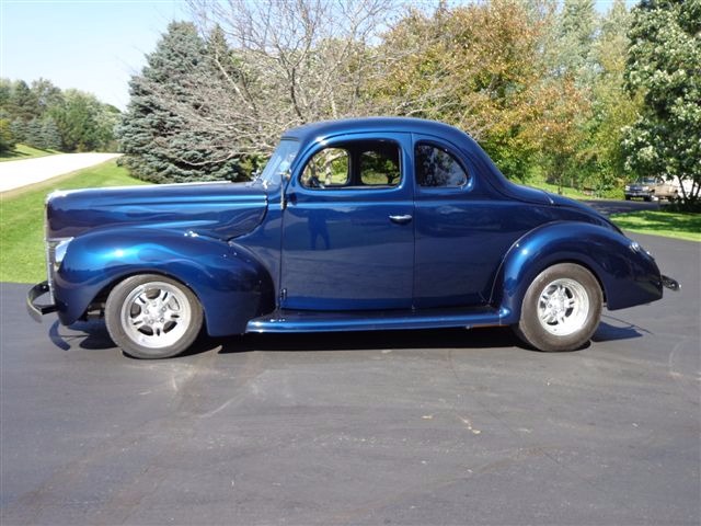 Used 1940 Ford Deluxe COUPE -BEAUTIFUL RIDE-  MIDNIGHT BLUE WITH GHOST FLAMES- | Mundelein, IL