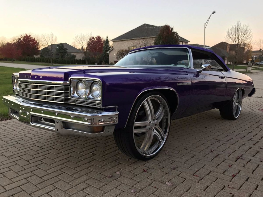 1975 buick lesabre custom convertible with 26 inch rims see video stock 754...
