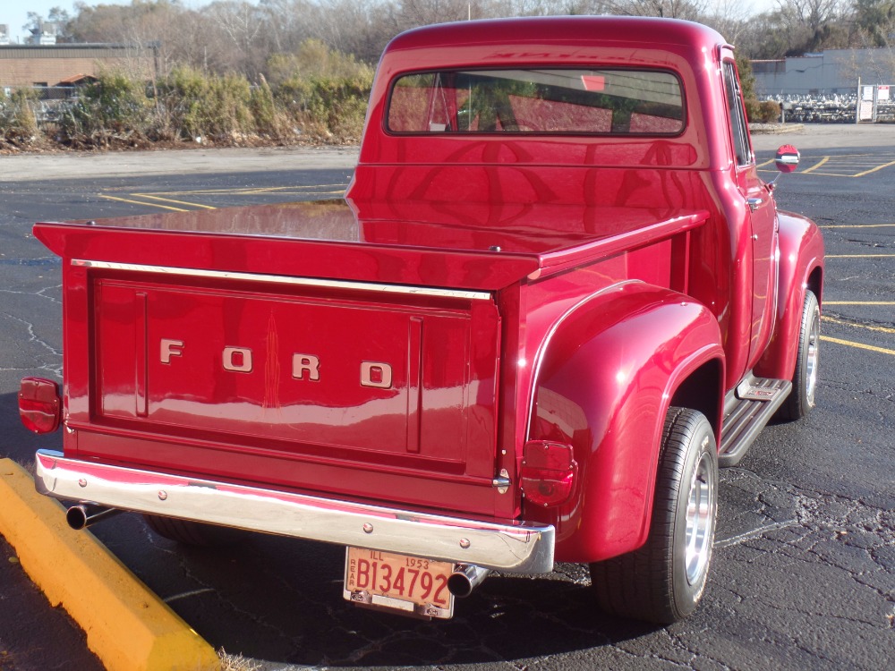 Used 1953 Ford Pickup F100-SWEET INFERNO RED PICKUP WITH CUSTOM OAK WOOD BED-SEE VIDEO | Mundelein, IL