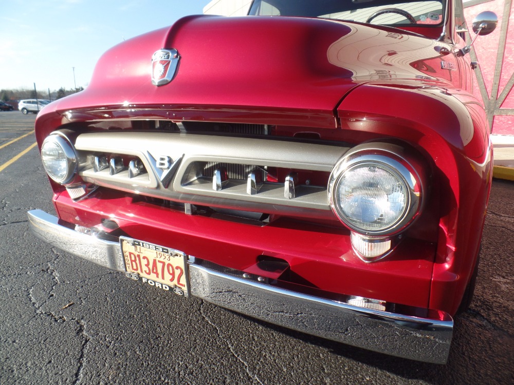 Used 1953 Ford Pickup F100-SWEET INFERNO RED PICKUP WITH CUSTOM OAK WOOD BED-SEE VIDEO | Mundelein, IL