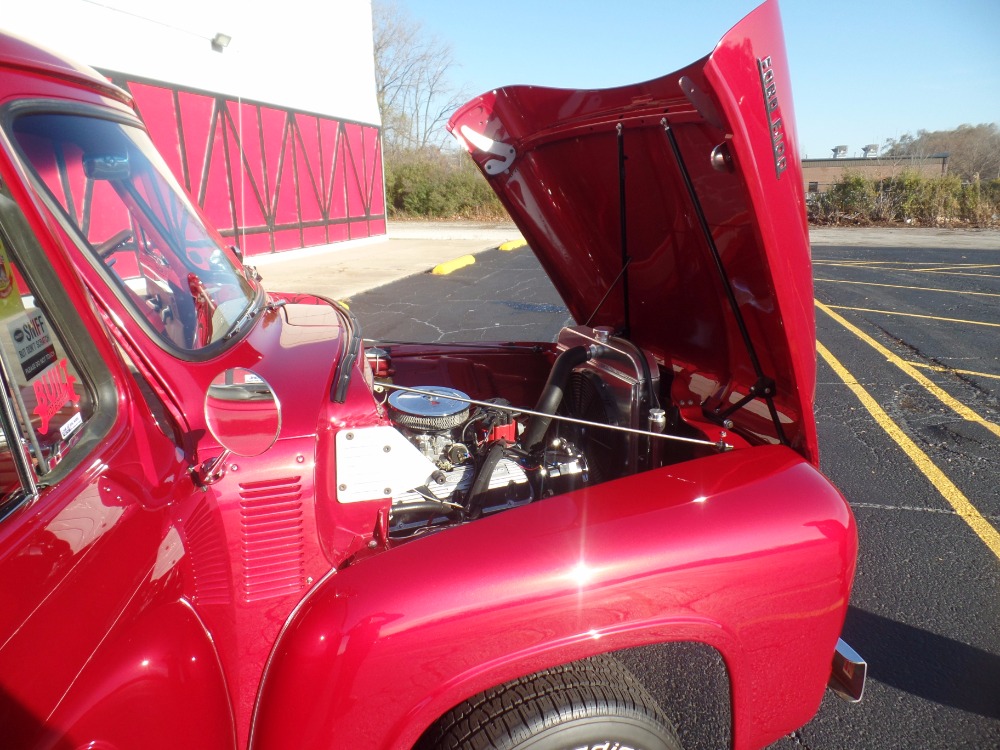 Used 1953 Ford Pickup F100-SWEET INFERNO RED PICKUP WITH CUSTOM OAK WOOD BED-SEE VIDEO | Mundelein, IL