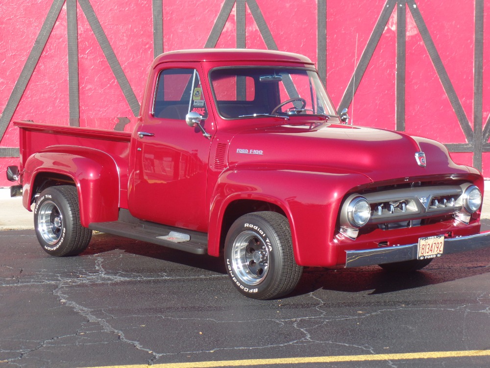 Used 1953 Ford Pickup F100-SWEET INFERNO RED PICKUP WITH CUSTOM OAK WOOD BED-SEE VIDEO | Mundelein, IL
