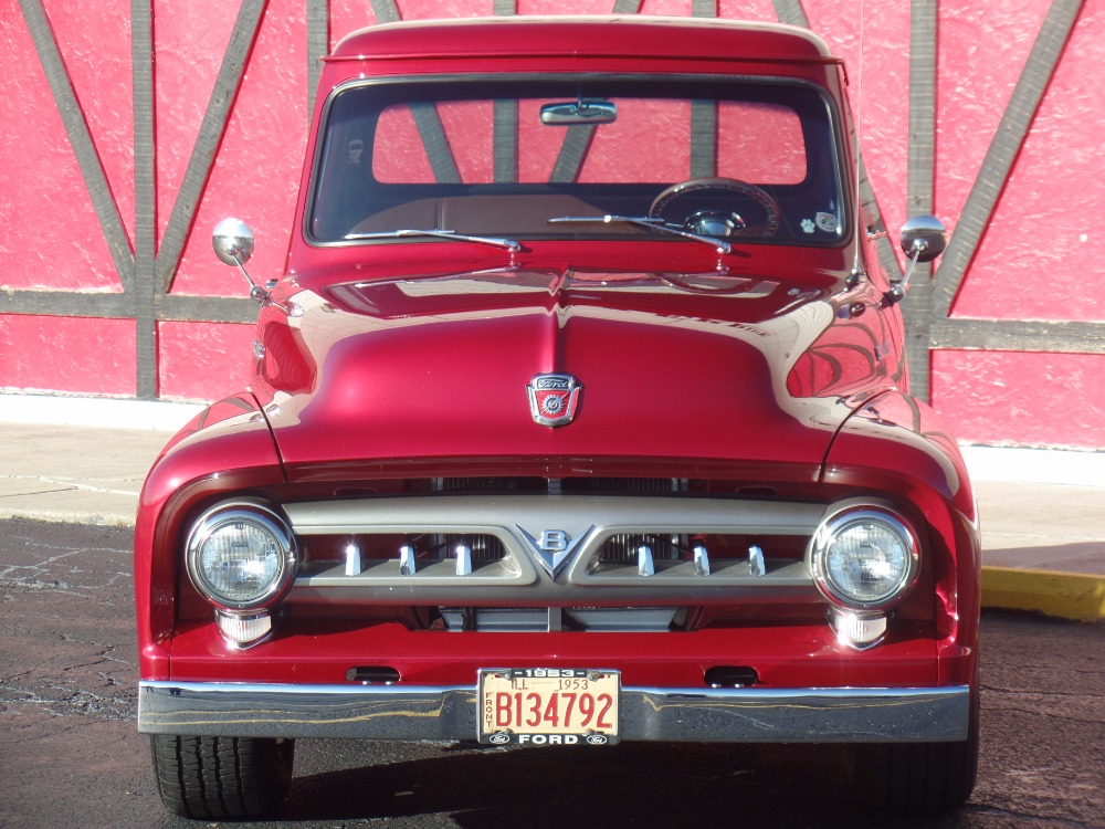 Used 1953 Ford Pickup F100-SWEET INFERNO RED PICKUP WITH CUSTOM OAK WOOD BED-SEE VIDEO | Mundelein, IL