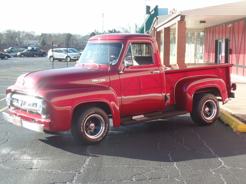 Used 1953 Ford Pickup F100-SWEET INFERNO RED PICKUP WITH CUSTOM OAK WOOD BED-SEE VIDEO | Mundelein, IL