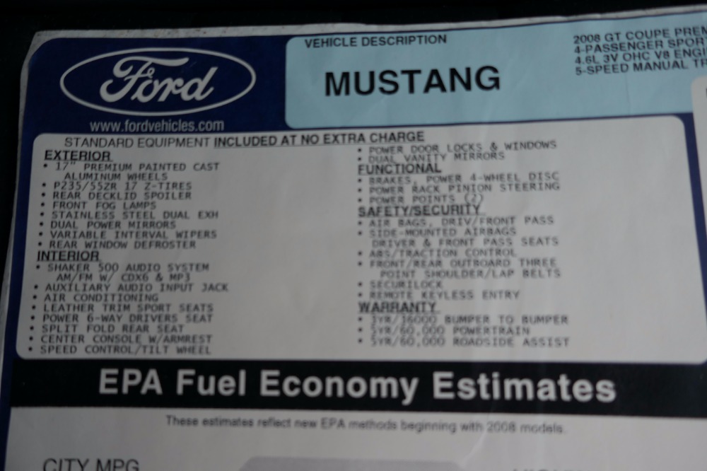 Used 2008 Ford Mustang -BULLITT- 4.6 L V8 WITH 5-SPEED MANUAL TRANS-ONE OWNER-MINT CONDITION- | Mundelein, IL