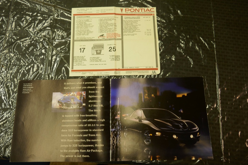 Used 2000 Pontiac Firebird -TRANS AM-WS6 RAM AIR-3 OWNER ORIGINAL 38500 MILES- MAINTAINED- SEE VIDEO | Mundelein, IL