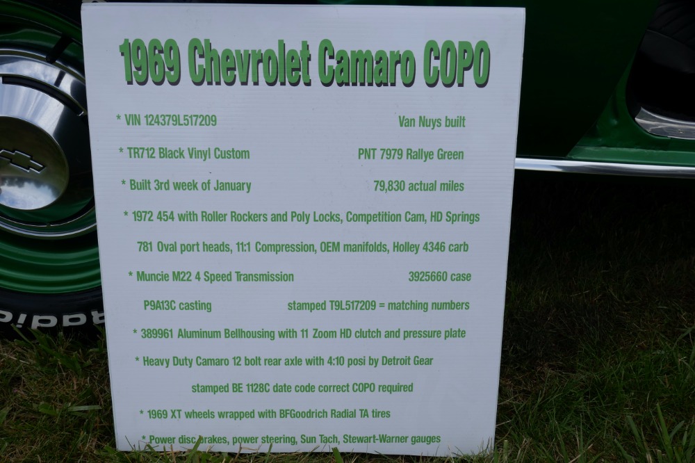 Used 1969 Chevrolet Camaro -COPO CLONE-RESTORED BIG BLOCK-SEE VIDEO | Mundelein, IL