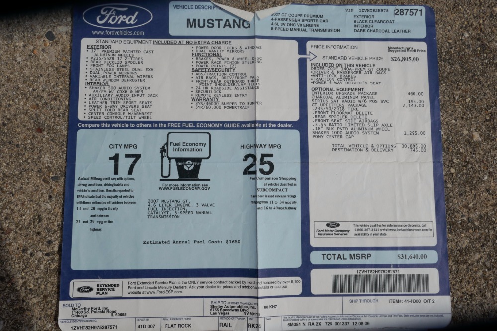 Used 2007 Ford Mustang -SHELBY GT 350 - NUMBER 33 OF 2875- LOW MILES- SEE VIDEO | Mundelein, IL