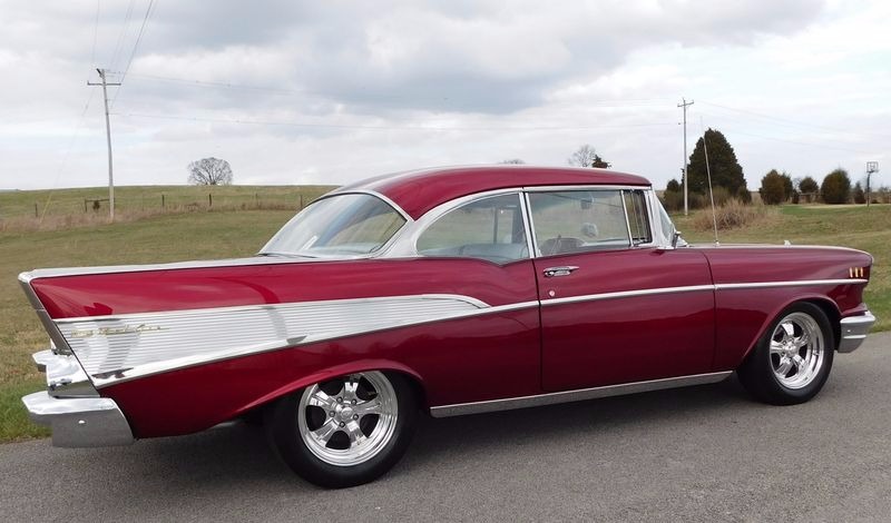 Used 1957 Chevrolet Bel Air/150/210 -BEAUTIFUL WINE BERRY 2-DOOR HARDTOP CLASSIC- | Mundelein, IL