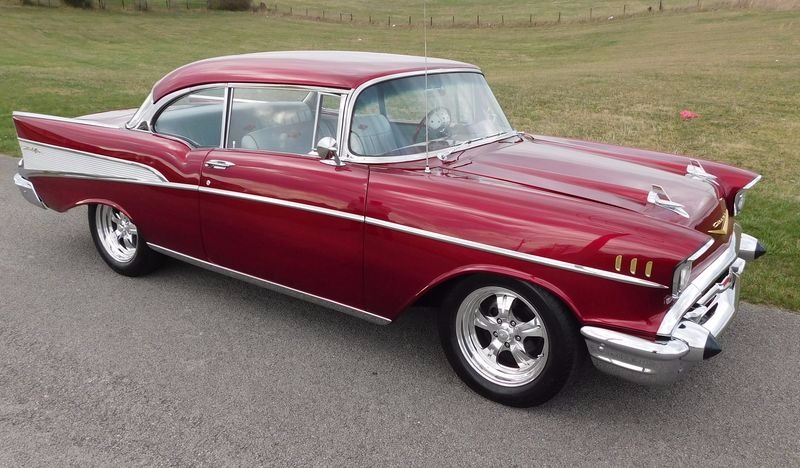 Used 1957 Chevrolet Bel Air/150/210 -BEAUTIFUL WINE BERRY 2-DOOR HARDTOP CLASSIC- | Mundelein, IL