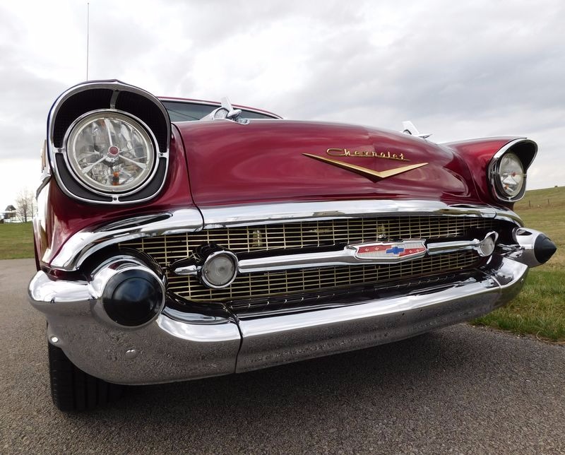 Used 1957 Chevrolet Bel Air/150/210 -BEAUTIFUL WINE BERRY 2-DOOR HARDTOP CLASSIC- | Mundelein, IL
