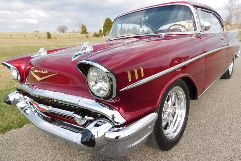Used 1957 Chevrolet Bel Air/150/210 -BEAUTIFUL WINE BERRY 2-DOOR HARDTOP CLASSIC- | Mundelein, IL