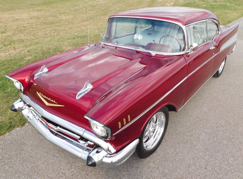 Used 1957 Chevrolet Bel Air/150/210 -BEAUTIFUL WINE BERRY 2-DOOR HARDTOP CLASSIC- | Mundelein, IL