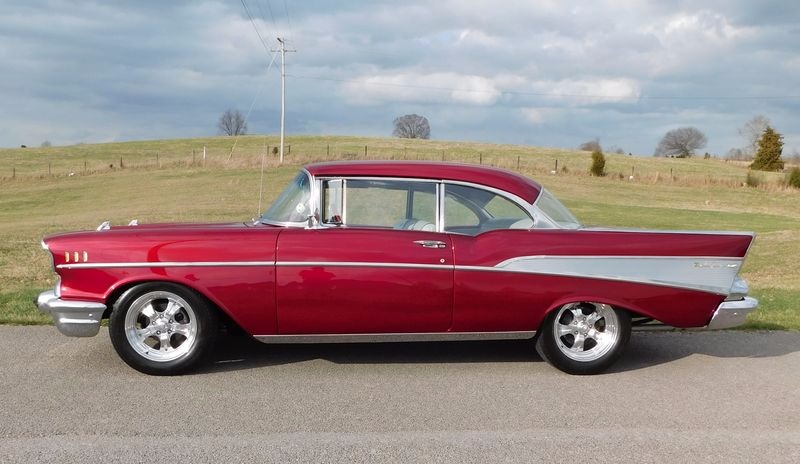 Used 1957 Chevrolet Bel Air/150/210 -BEAUTIFUL WINE BERRY 2-DOOR HARDTOP CLASSIC- | Mundelein, IL