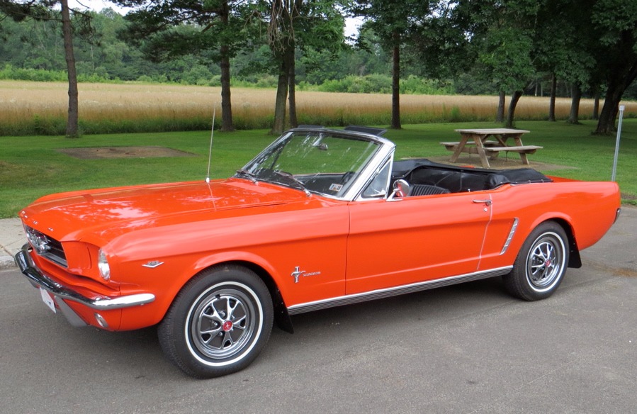 1965 Ford Mustang Poppy Red Convertible Pony Numbers