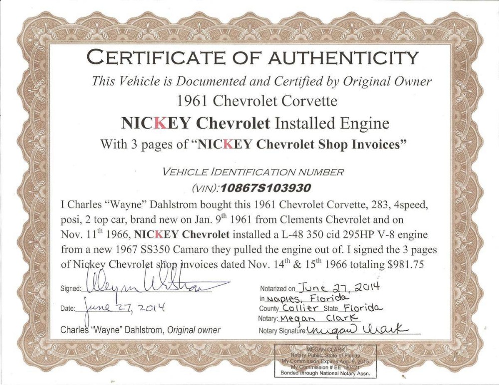 Used 1961 Chevrolet Corvette - 1 OF 1 ULTRA RARE 1961 NICKEY CORVETTE CONVERSION- | Mundelein, IL