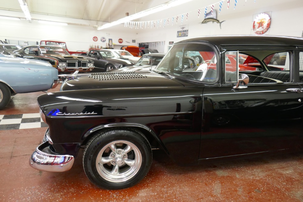 Used 1955 Chevrolet Bel Air 150 Sedan-NICE BLACK PAINT-FRESH DEL RAY INTERIOR- BUILT 350 V8 | Mundelein, IL