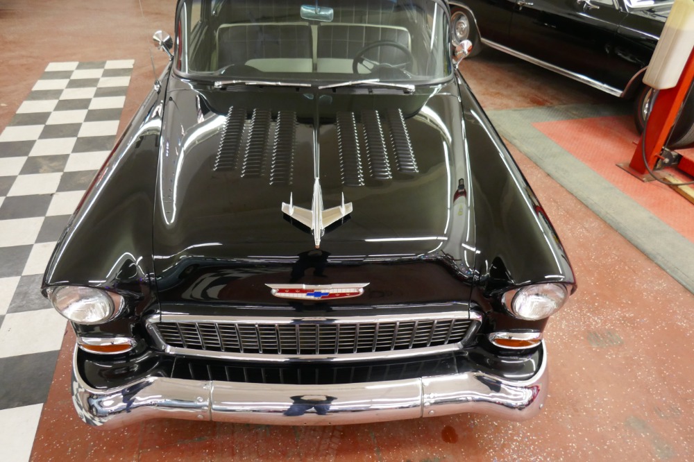 Used 1955 Chevrolet Bel Air 150 Sedan-NICE BLACK PAINT-FRESH DEL RAY INTERIOR- BUILT 350 V8 | Mundelein, IL