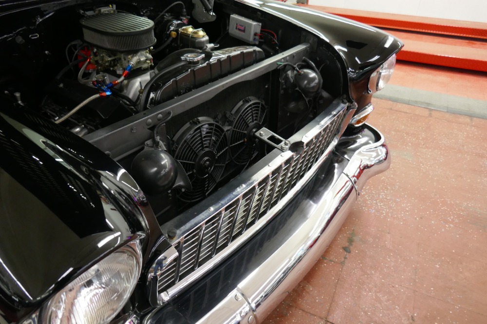 Used 1955 Chevrolet Bel Air 150 Sedan-NICE BLACK PAINT-FRESH DEL RAY INTERIOR- BUILT 350 V8 | Mundelein, IL