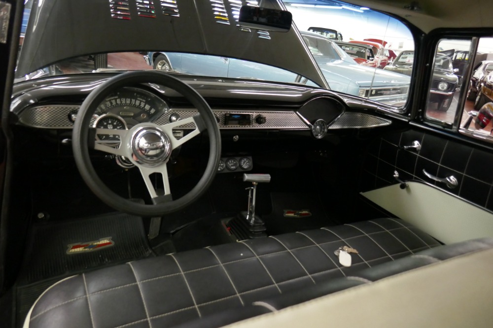 Used 1955 Chevrolet Bel Air 150 Sedan-NICE BLACK PAINT-FRESH DEL RAY INTERIOR- BUILT 350 V8 | Mundelein, IL