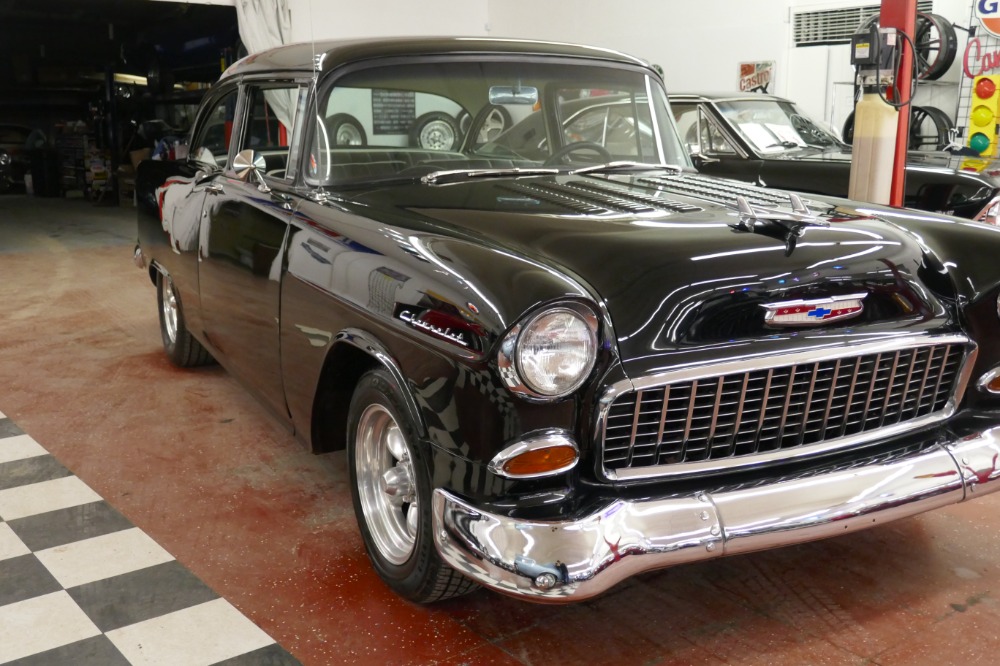 Used 1955 Chevrolet Bel Air 150 Sedan-NICE BLACK PAINT-FRESH DEL RAY INTERIOR- BUILT 350 V8 | Mundelein, IL