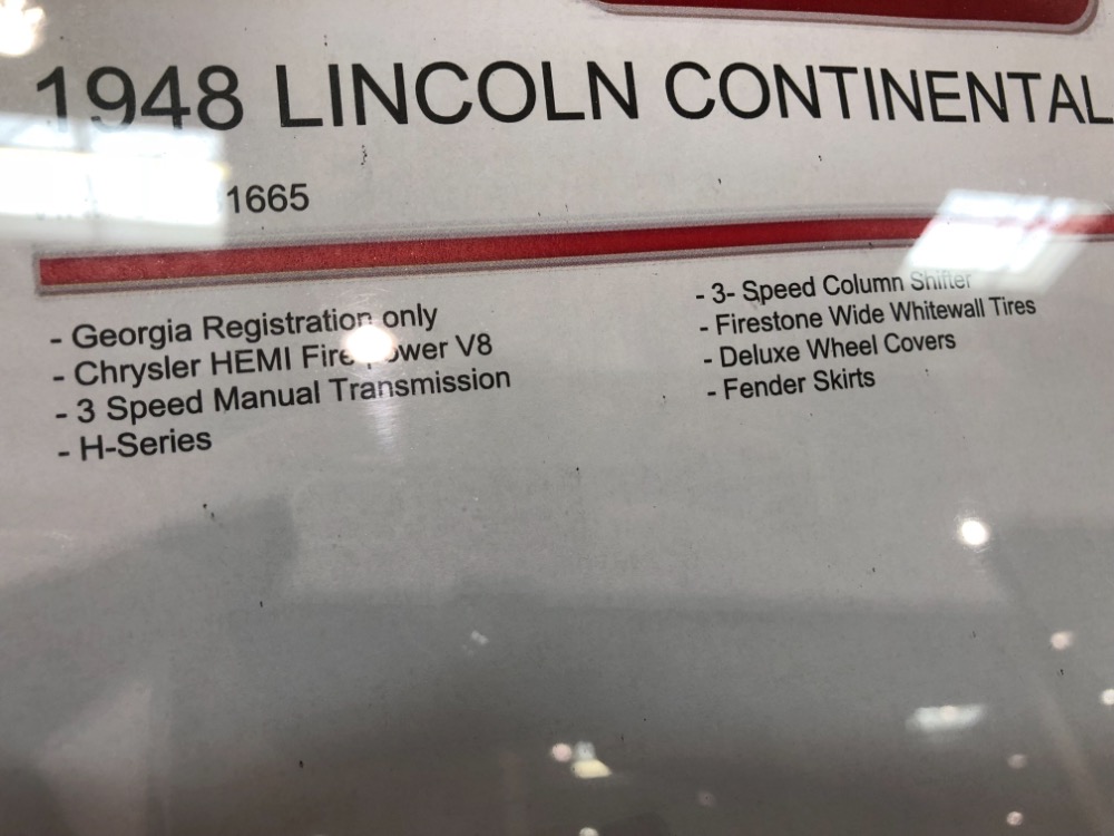 Used 1948 Lincoln Continental -LOWERED PRICE TO -PRICED TO SELL QUICKLY-RARE FROM A MUSEUM-CLASSIC | Mundelein, IL