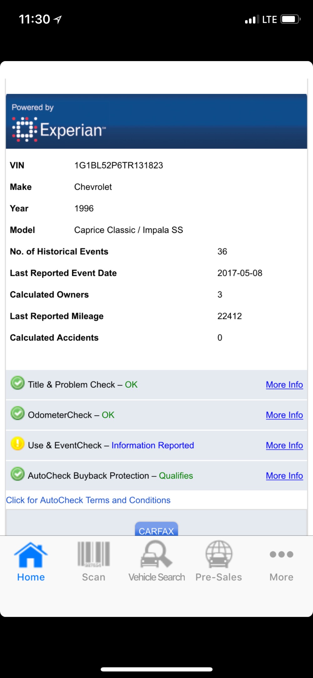 Used 1996 Chevrolet Impala -WHOLESALE PRICE-MUST GO-Only 24000 Original Miles-SS-SEE VIDEO- | Mundelein, IL