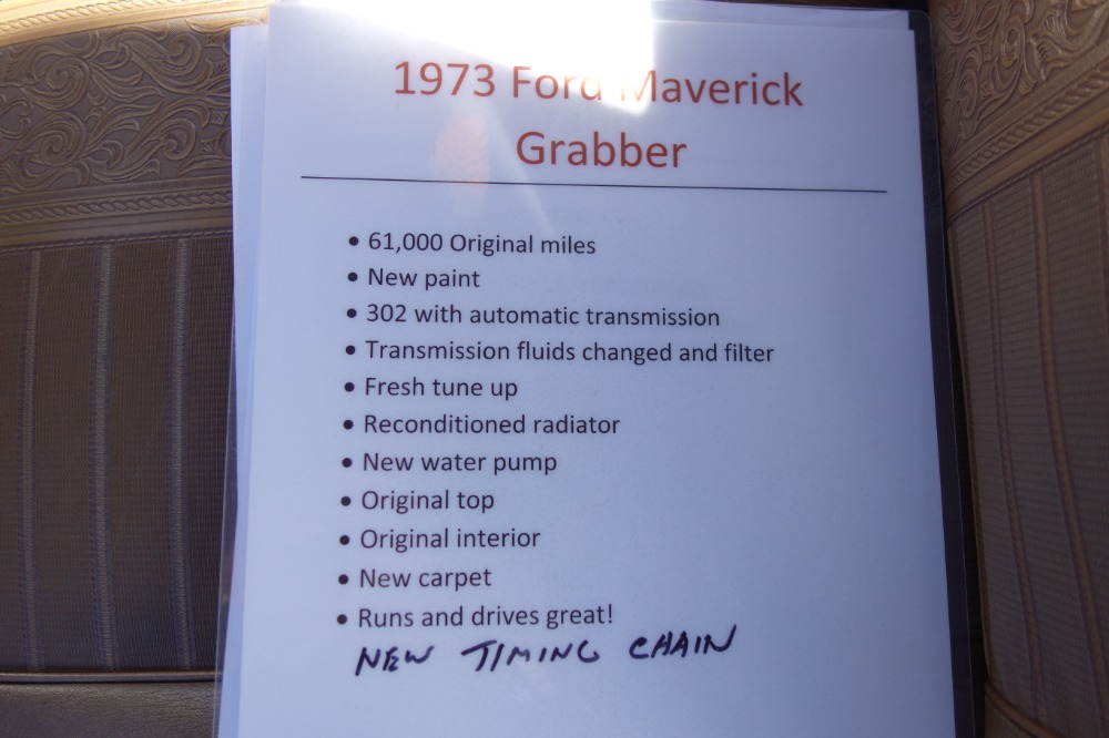 Used 1973 Ford Maverick -GRABBER-BUILD SHEET-REDUCED PRICE-CHECK IT OUT-SEE VIDEO | Mundelein, IL