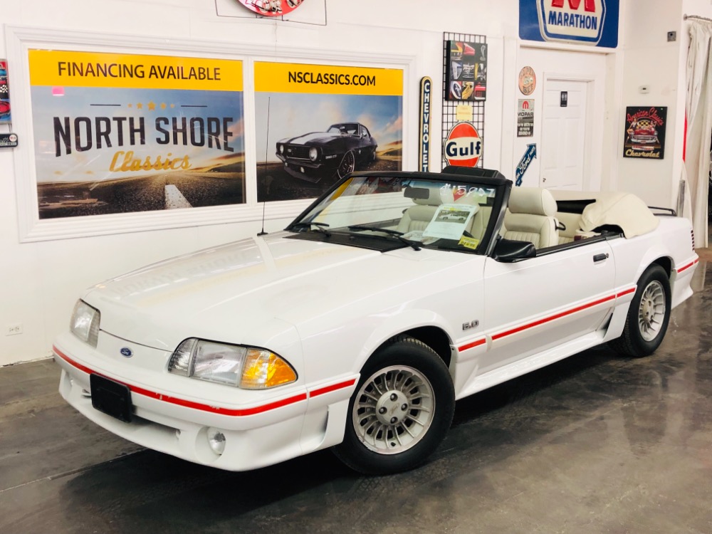 Used 1987 Ford Mustang -GT CONVERTIBLE TRIPLE WHITE ONLY 17k MILES-VIDEO | Mundelein, IL