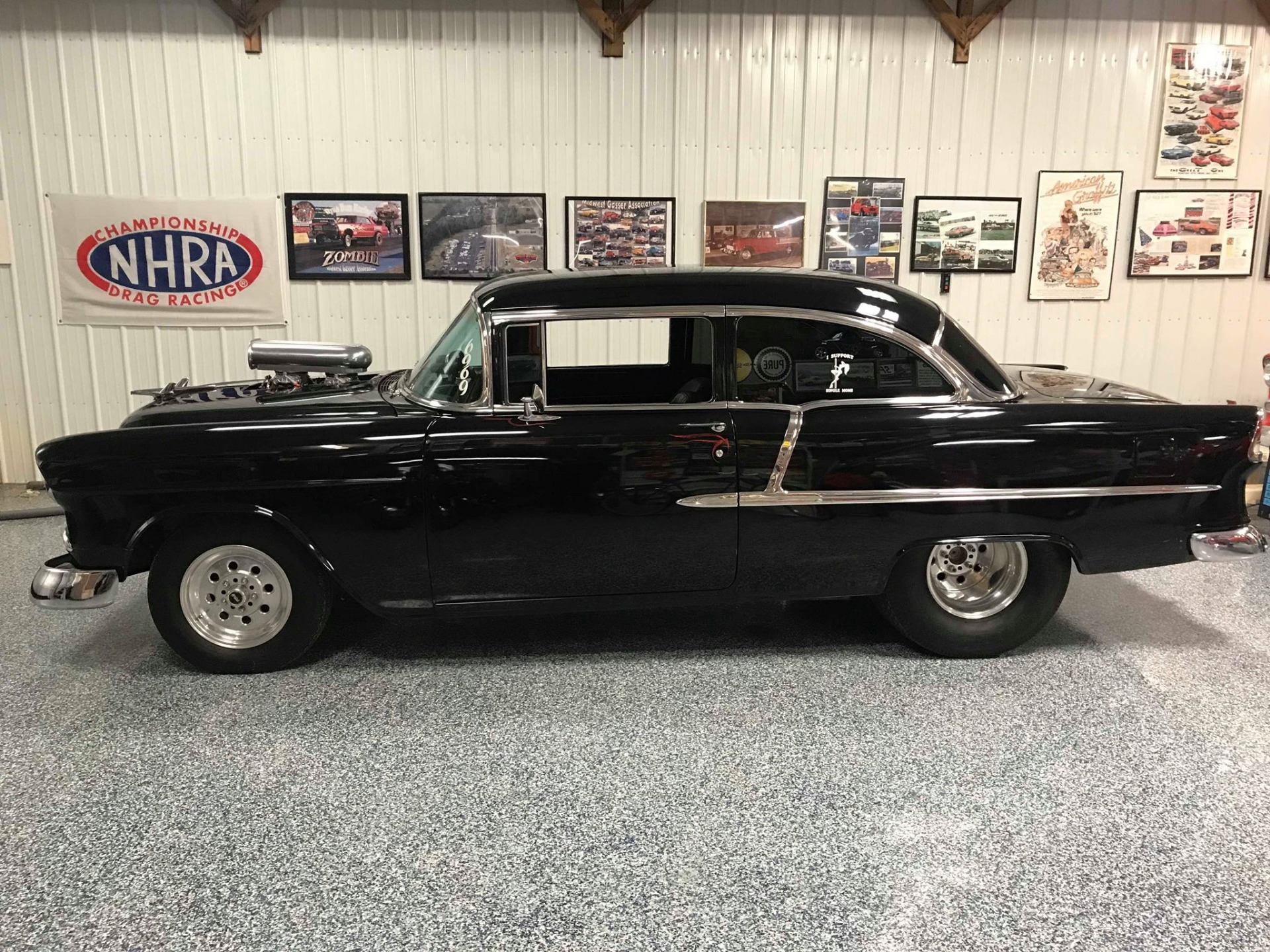 Used 1955 Chevrolet Bel Air/150/210 -BLOWN 502 SUPERCHARGED BLACK ON BLACK-SEE VIDEO- | Mundelein, IL