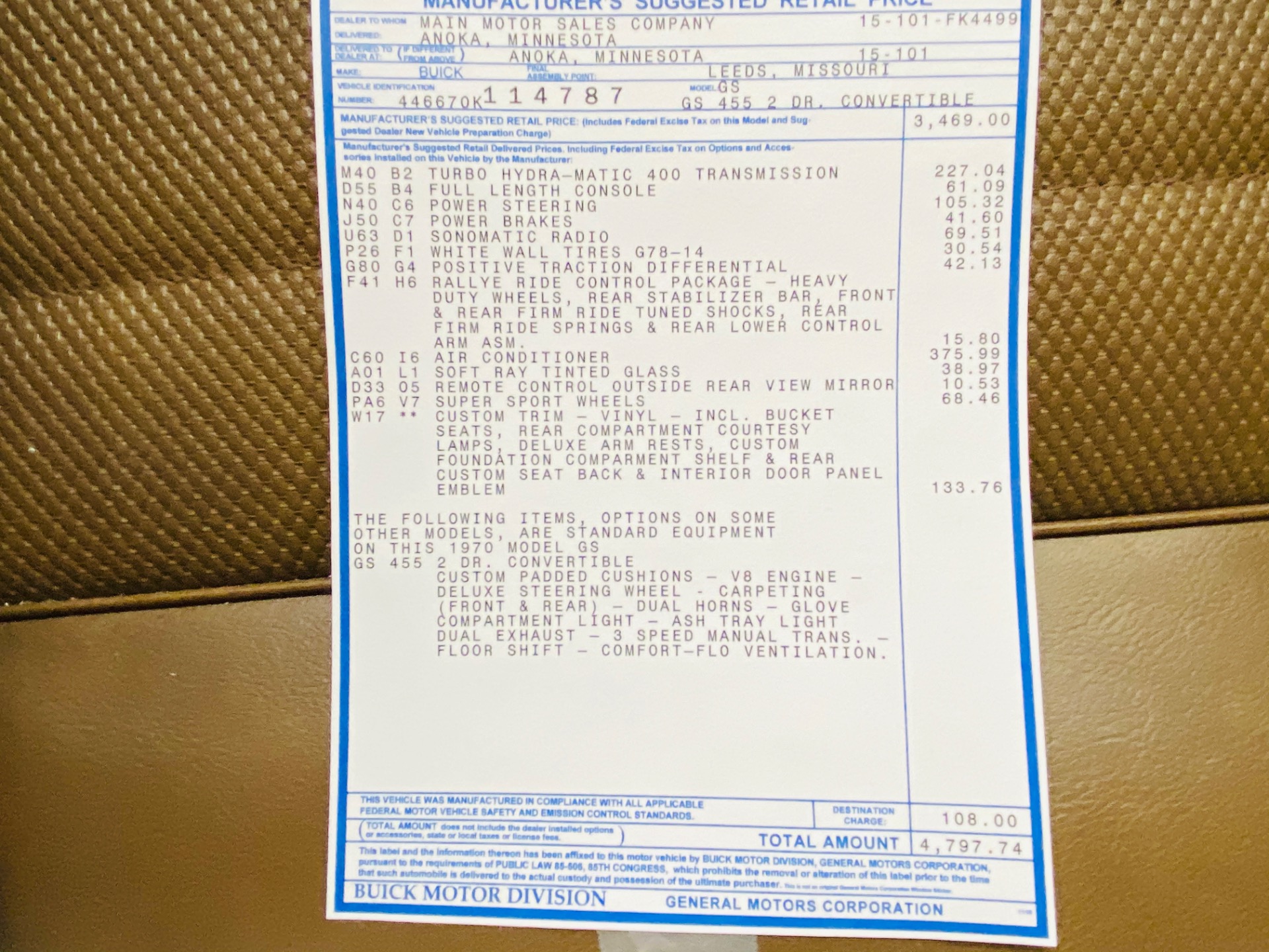 Used 1970 Buick GS - CONVERTIBLE - 455 ENGINE - NUMBERS MATCHING - SEE VIDEO | Mundelein, IL