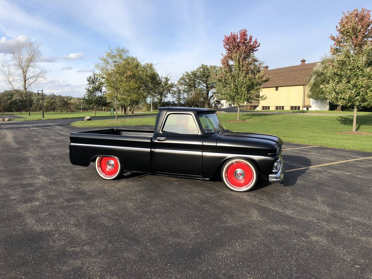 Used 1965 GMC C10 - SATIN BLACK PAINT - CUSTOM INTERIOR - AIR CONDITIONING | Mundelein, IL