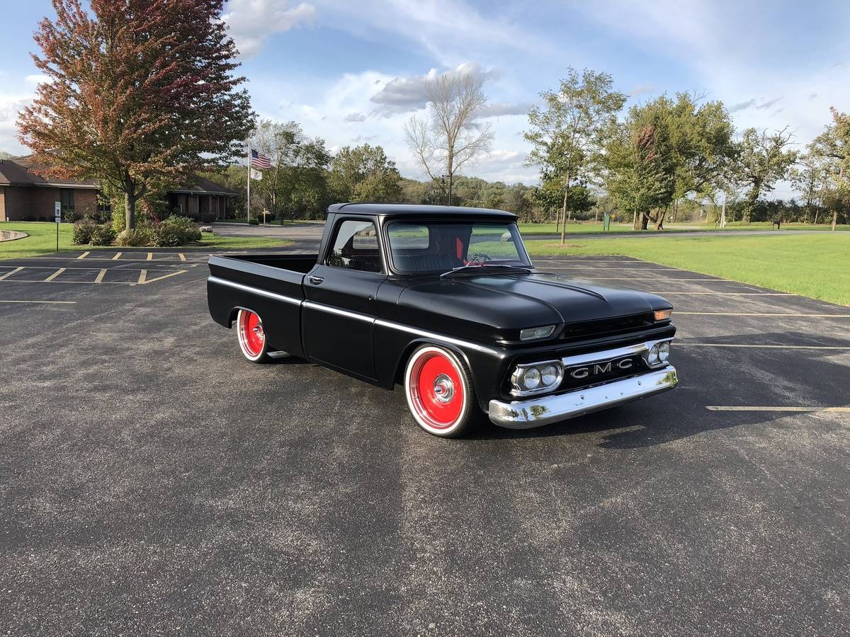 Used 1965 GMC C10 - SATIN BLACK PAINT - CUSTOM INTERIOR - AIR CONDITIONING | Mundelein, IL