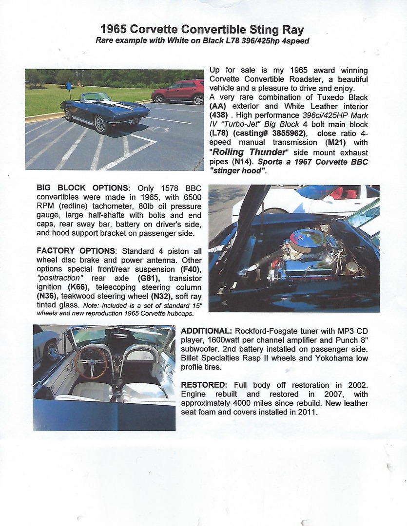 Used 1965 Chevrolet Corvette Convertible | Mundelein, IL