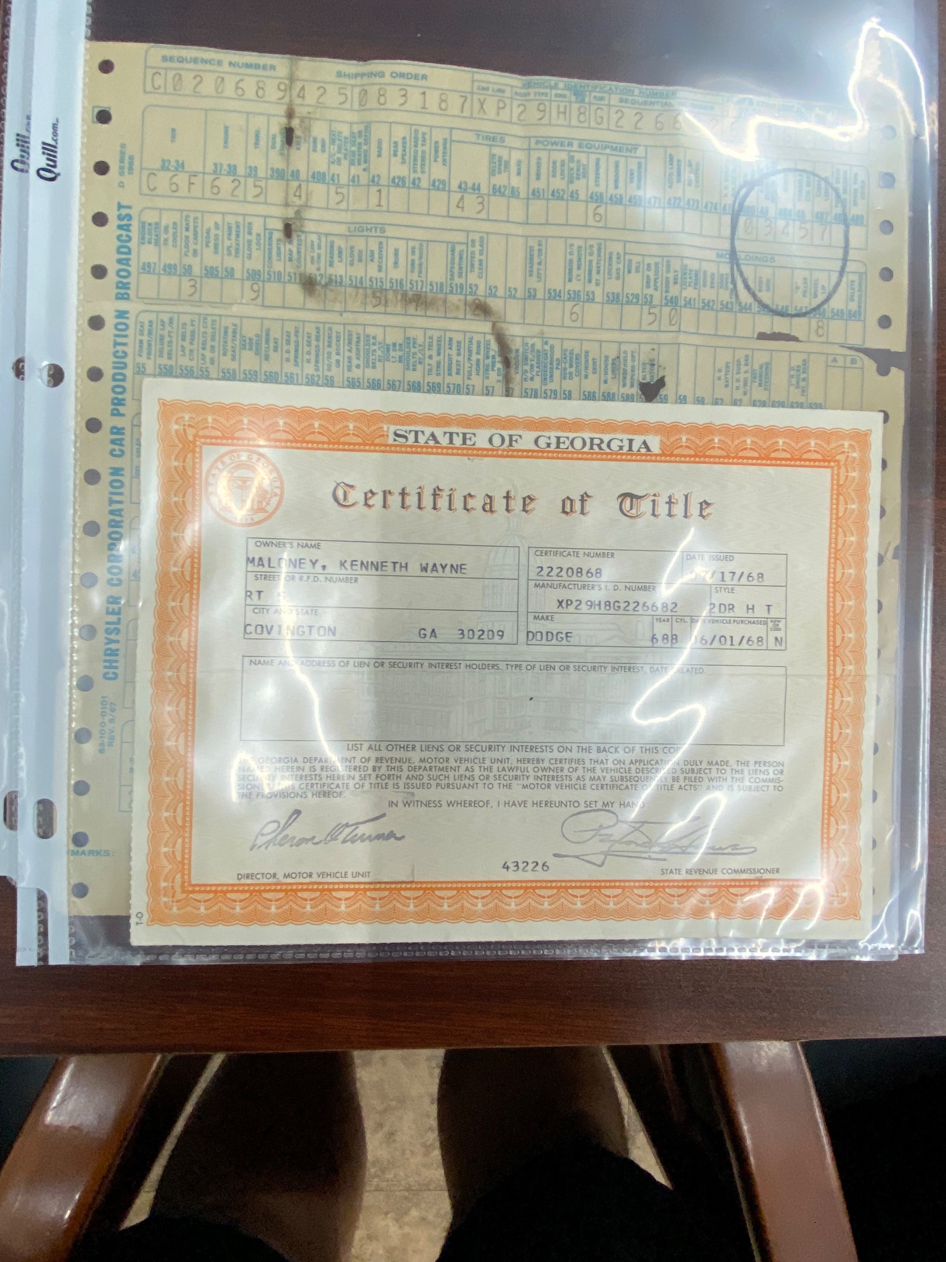 Used 1968 Dodge Charger - 383 ENGINE - LOTS OF ORIGINAL DOCS - SEE VIDEO - | Mundelein, IL