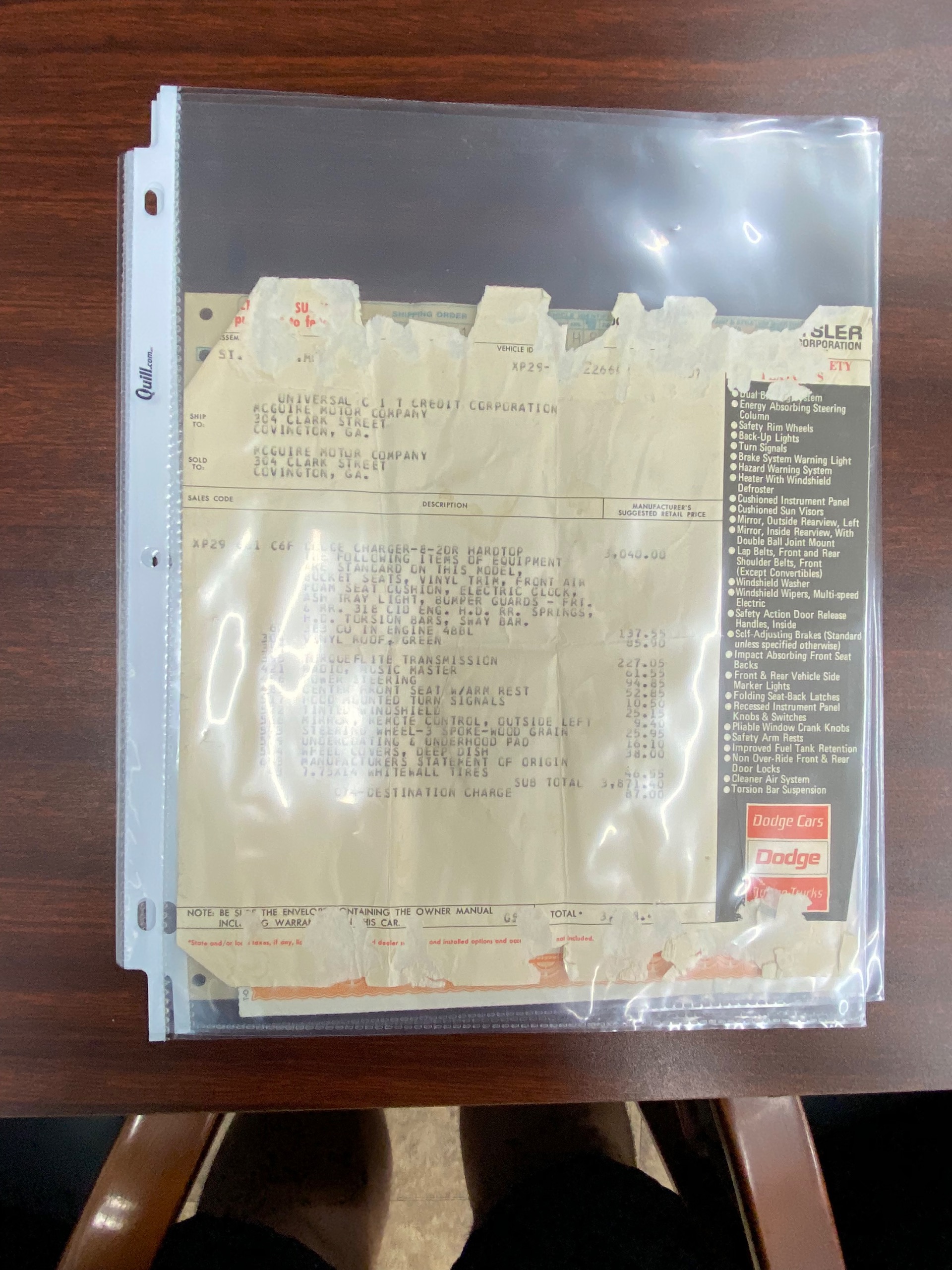 Used 1968 Dodge Charger - 383 ENGINE - LOTS OF ORIGINAL DOCS - SEE VIDEO - | Mundelein, IL