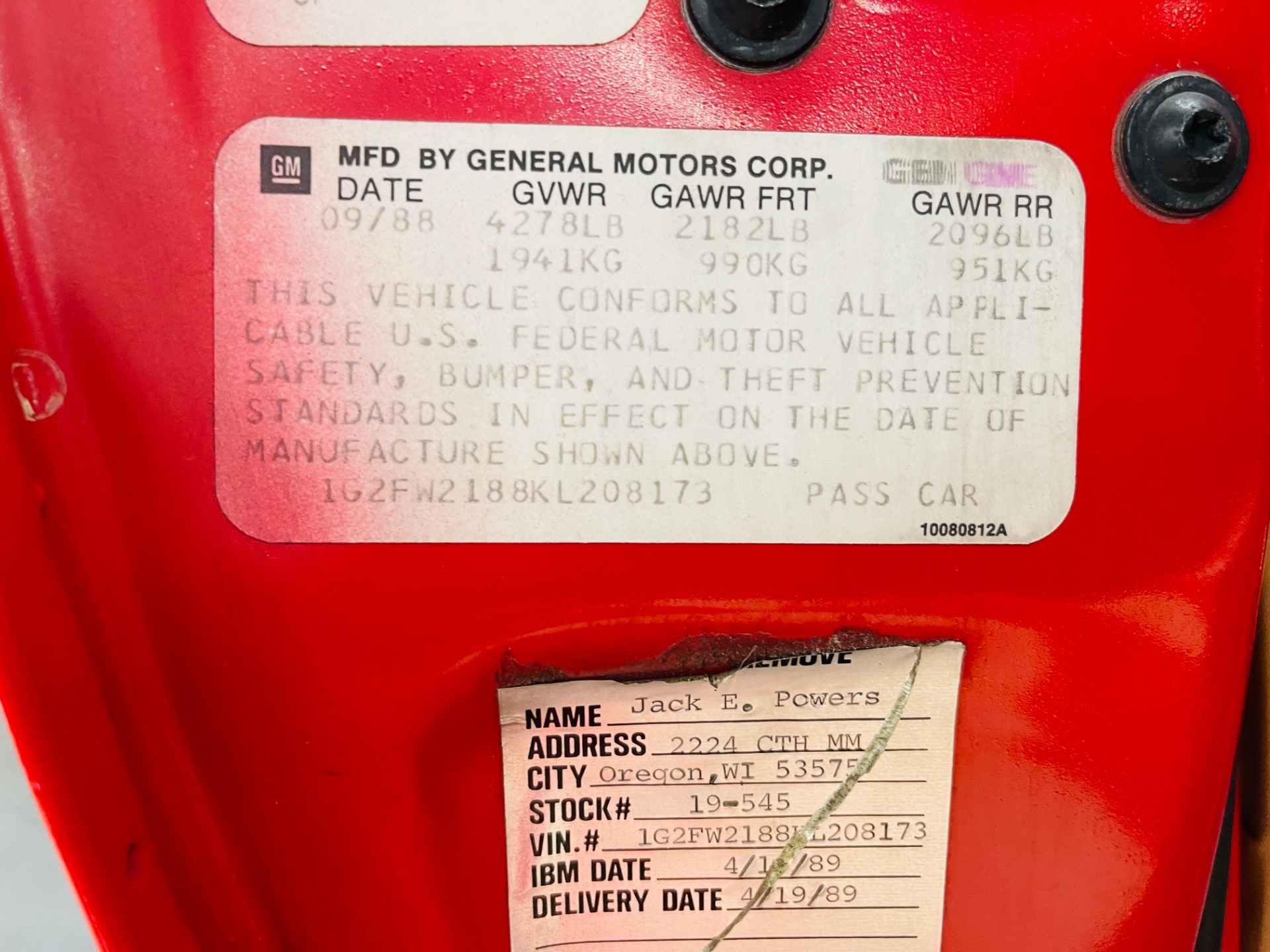 Used 1989 Pontiac Firebird - TRANS AM - GTA - LOW MILES - SEE VIDEO | Mundelein, IL