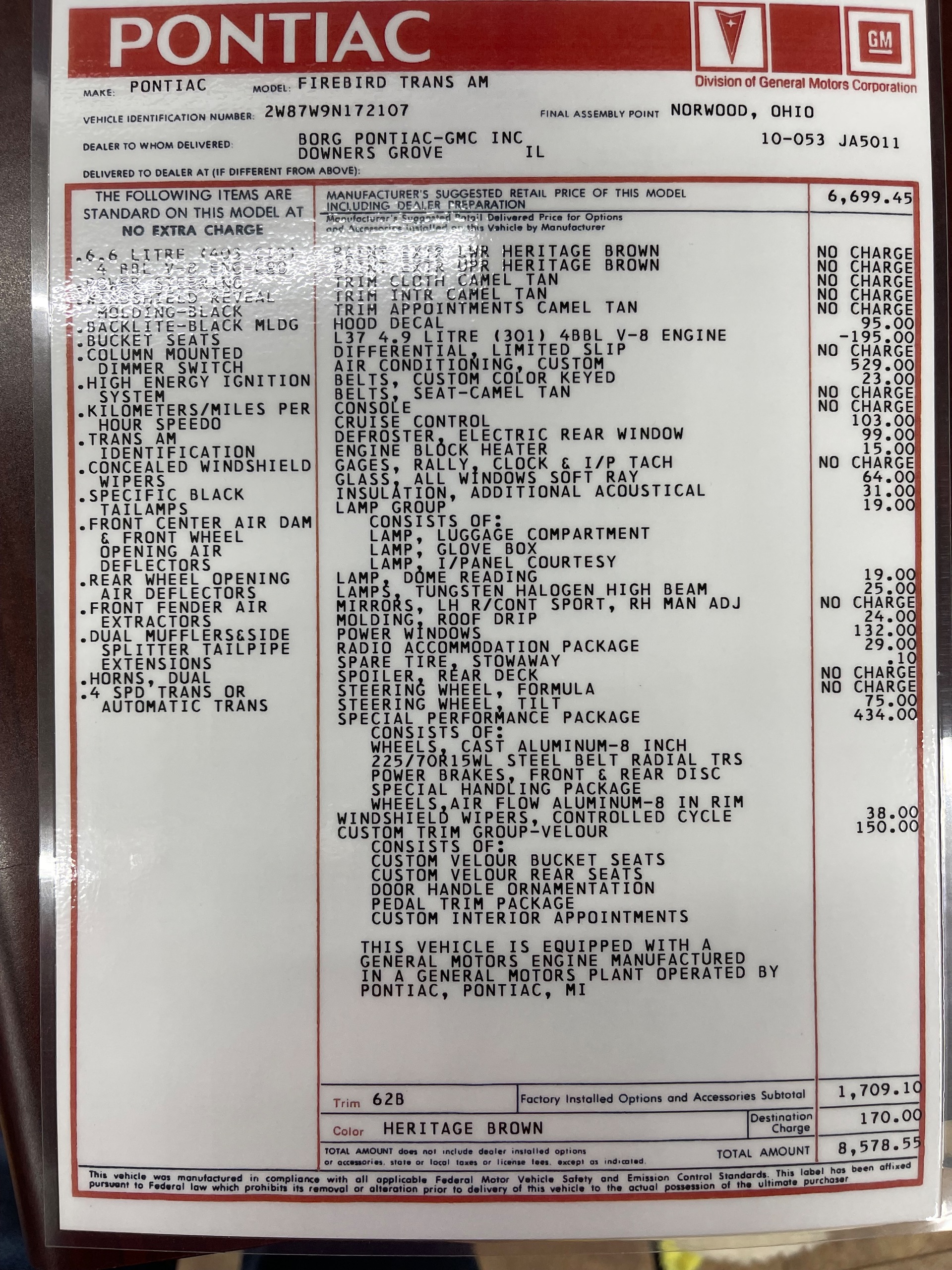 Used 1979 Pontiac Firebird - TRANS AM - SUPER LOW MILES - | Mundelein, IL