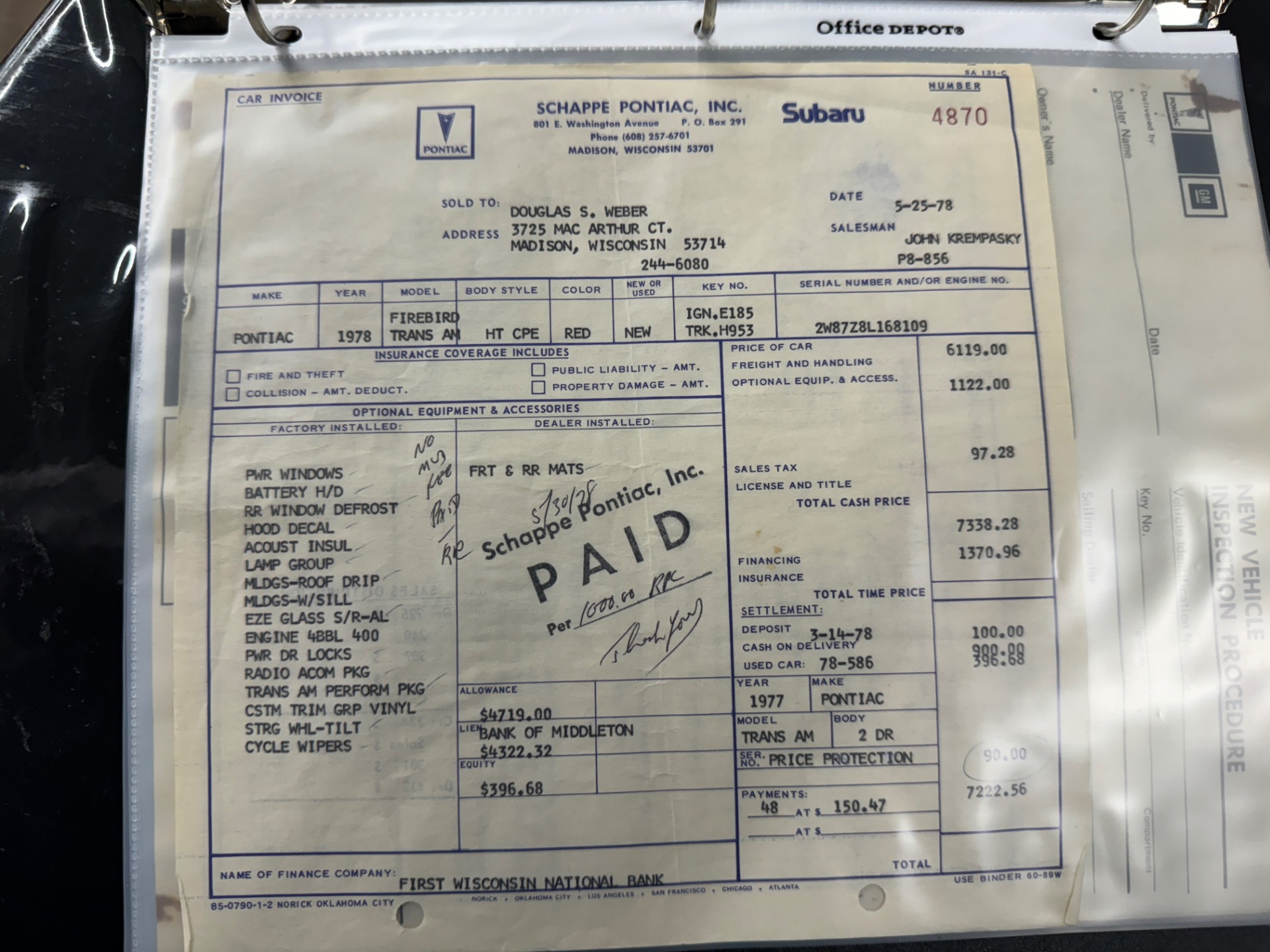 Used 1978 Pontiac Firebird - TRANS AM - MAYAN RED - 4 SPEED -SEE VIDEO | Mundelein, IL