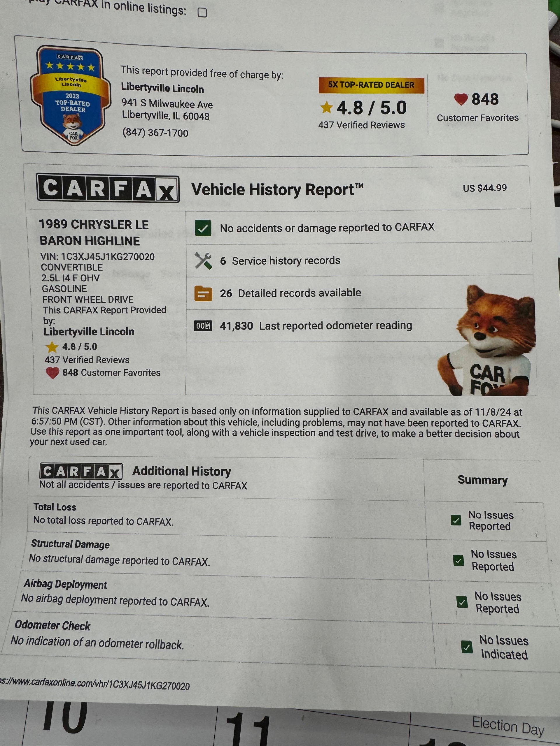 Used 1989 Chrysler Le Baron GT Turbo-SEE VIDEO | Mundelein, IL