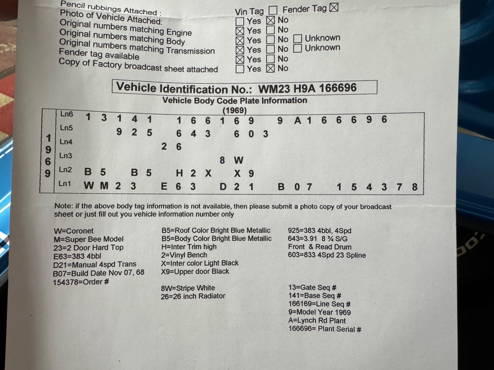 Used 1969 Dodge Super Bee - 383 NUMBERS MATCHING ENGINE - 4 SPEED TRANS -SEE VIDEO | Mundelein, IL