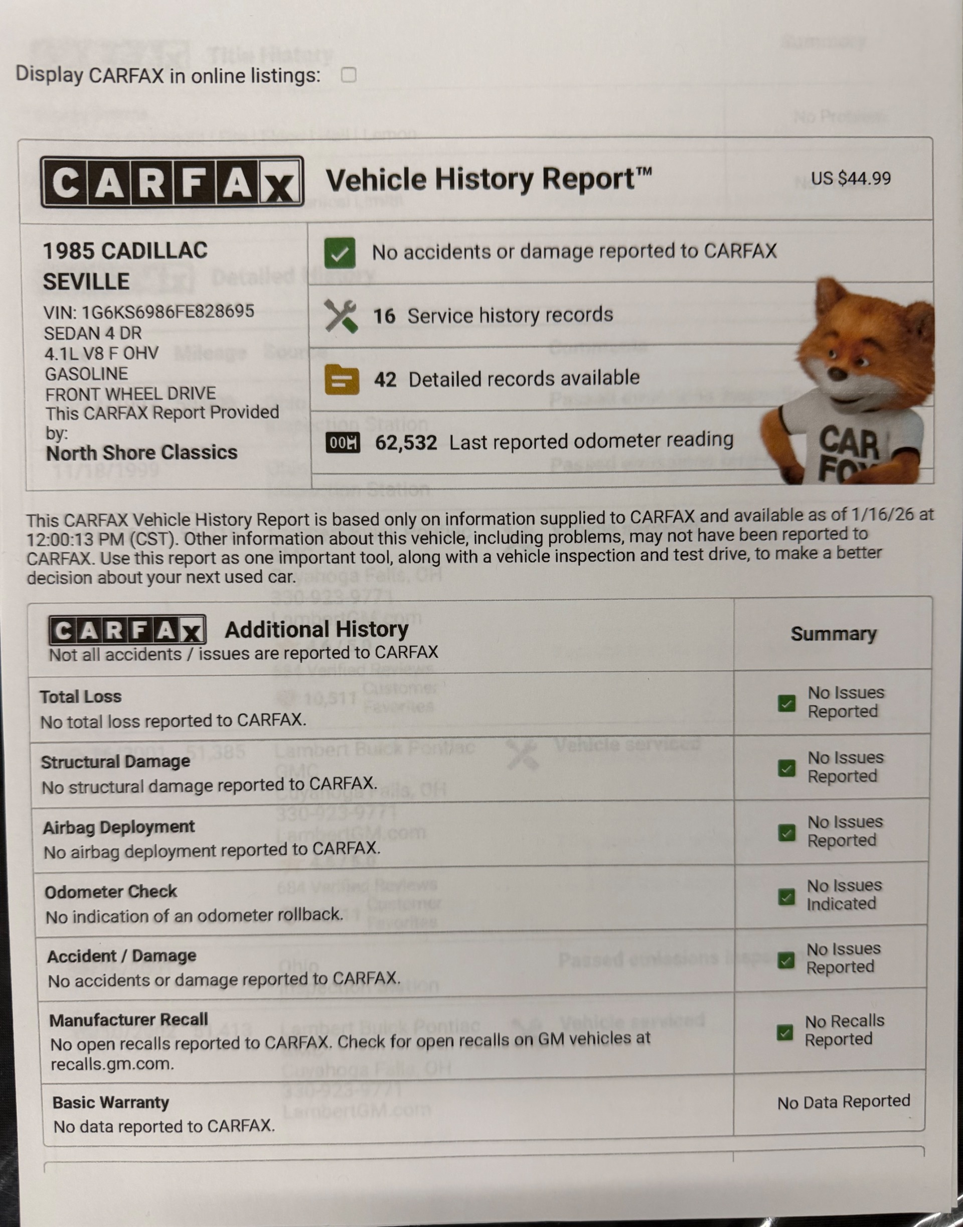 Used 1985 Cadillac Seville Low Miles Highly Original Caddy-SEE VIDEO | Mundelein, IL